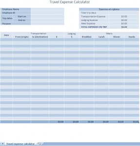 Free Business Expense Report Excel Template