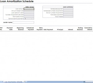 Printable Monthly Amortization Schedule Excel Template