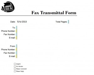 Business Fax Cover Sheet Excel Template Screenshot
