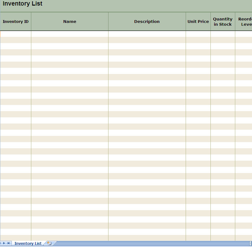 Inventory List Excel Spreadsheet Inventory Excel Template