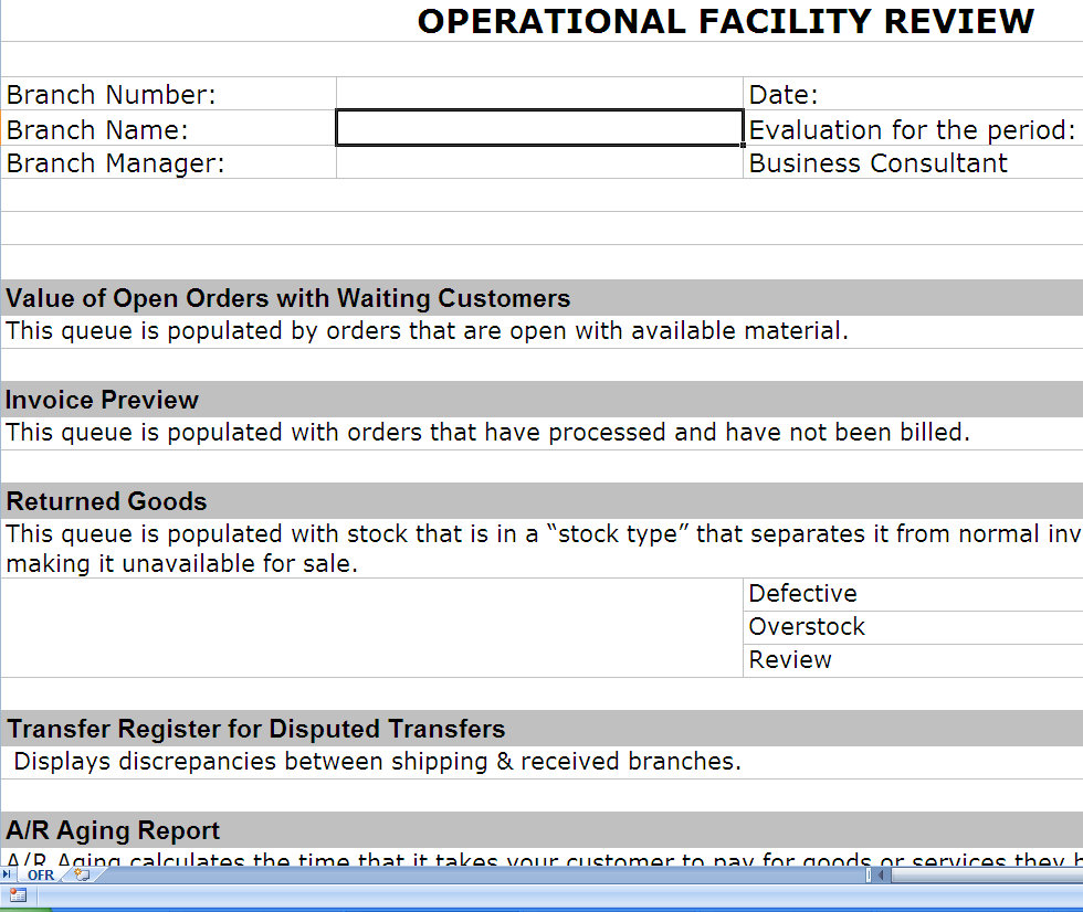 Operations Review  Operational Review  Post ERP Implementation In Implementation Report Template