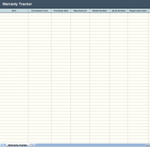 warranty tracker excel spreadsheet