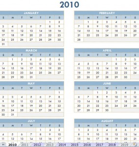 free calendar for year 2010