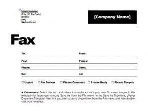 fax coversheet template