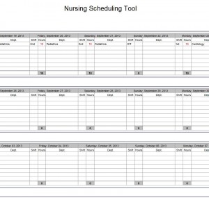 screenshot of the Hospital Nurse Schedule Excel Template