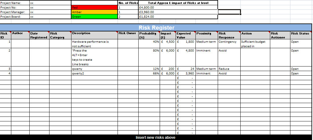 Exclusive Quality Risk Assessment Template Excel 