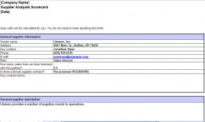 Free Supplier Scorecard Excel Template