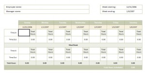 time sheet templates