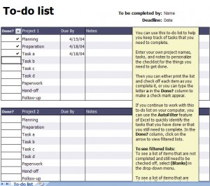 blank to do list