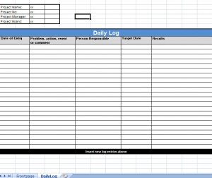 prince2 daily log template