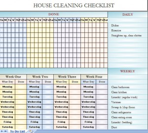 Checklist For House Cleaning House Cleaning Checklists