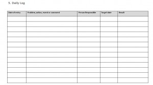 Free Prince2 Daily Log Template