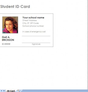 excel student id form