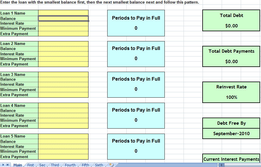 Free Excel Snowball Debt Reduction Spreadsheet