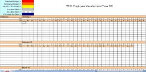 2011 employee vacation calendar