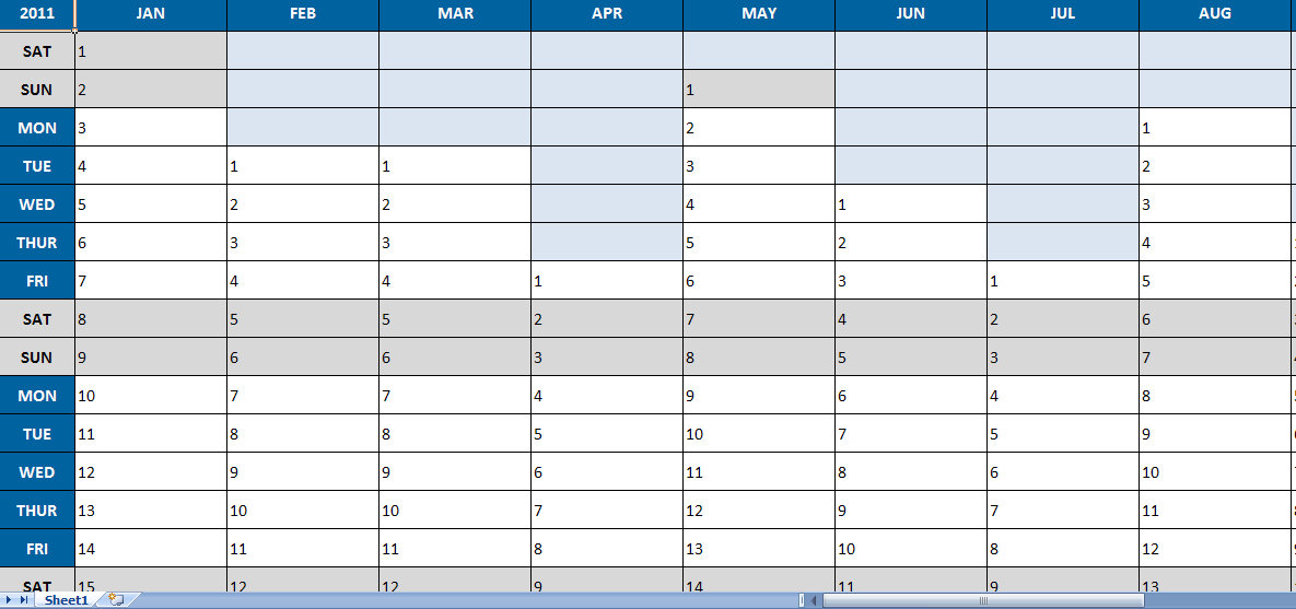 Excel Yearly Calendar Archives My Excel Templates