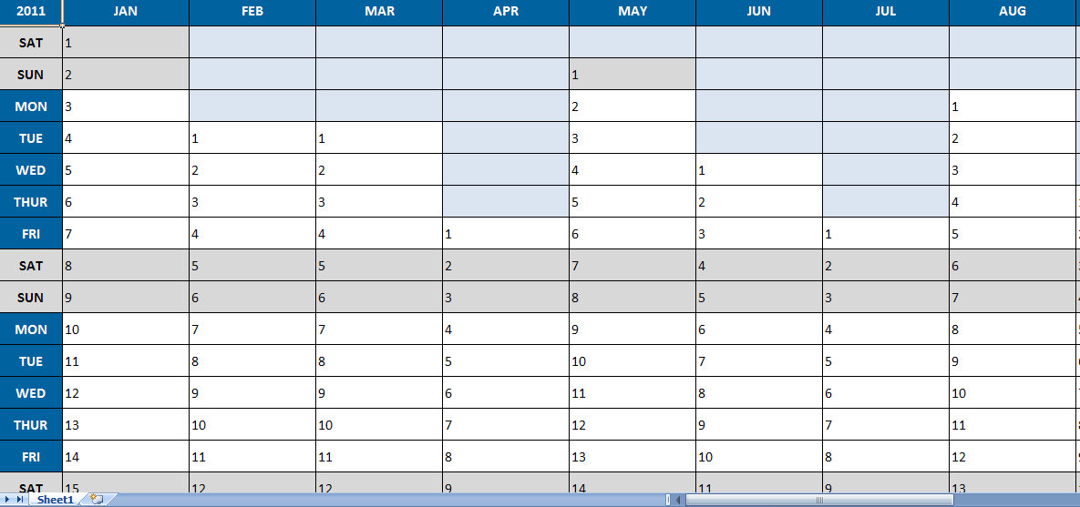 Excel Annual Planner Template