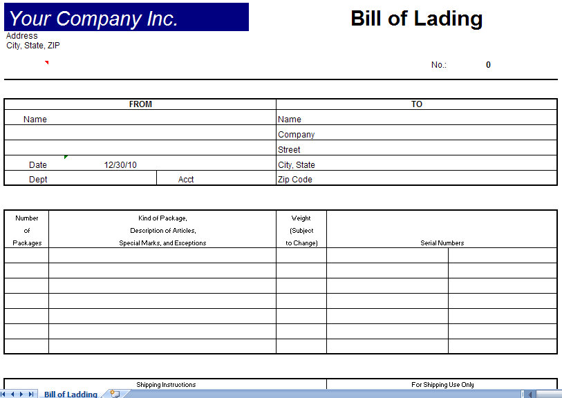 Master Bill Of Lading Template - Download in Word, Google Docs