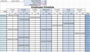 printable work schedule template