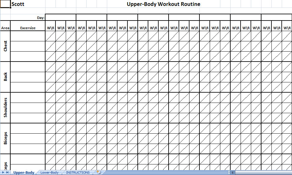 Printable Workout Log Free Printable Workout Log