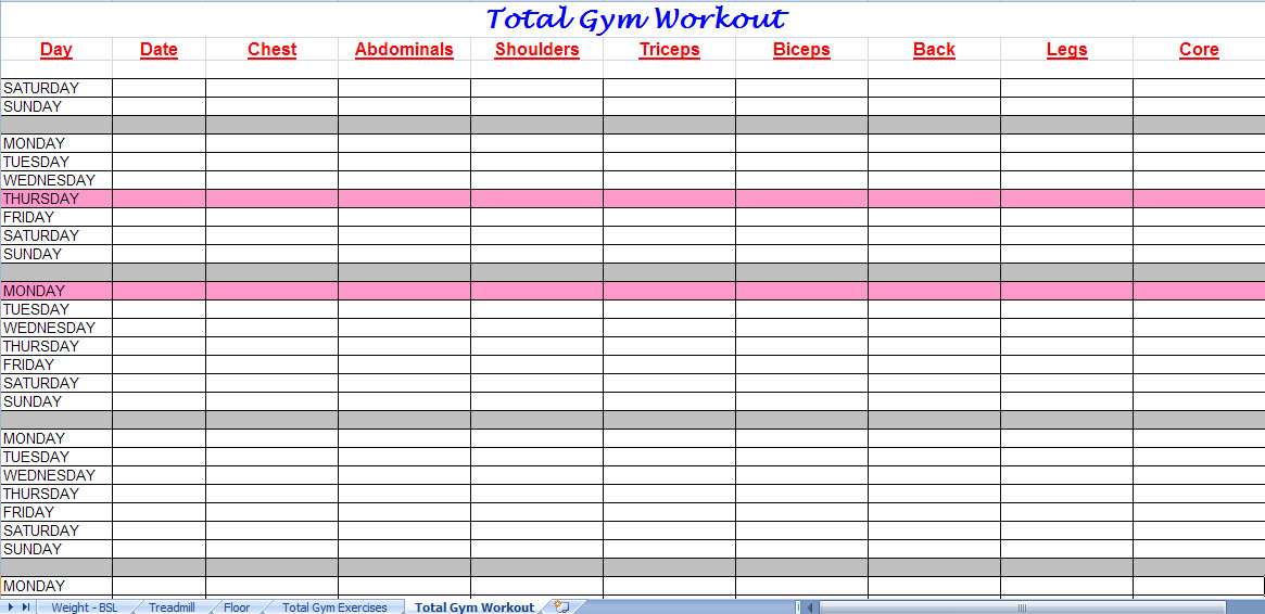 workout planner template