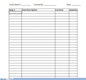 free printable inventory sheets
