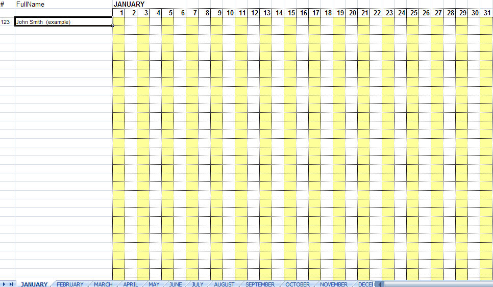 track employee attendance excel