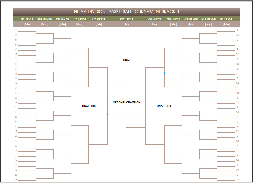 Blank Sports Bracket