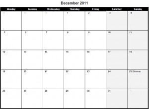 Printable PDF December 2011 Calendar