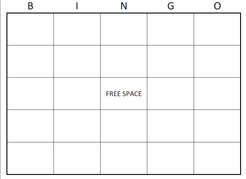 Bingo Card Printable