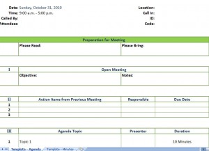 Sample Meeting Agenda Template