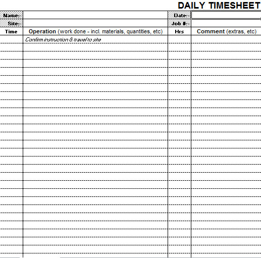 Free Excel Weekly Time Card Template