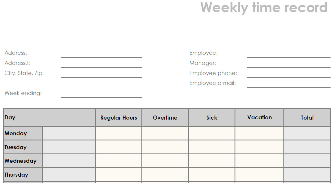 Weekly Time Sheet Construction New Calendar Template Site