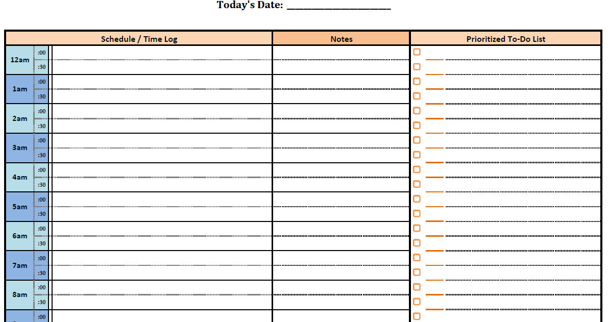 Appointment Day Sheet Template