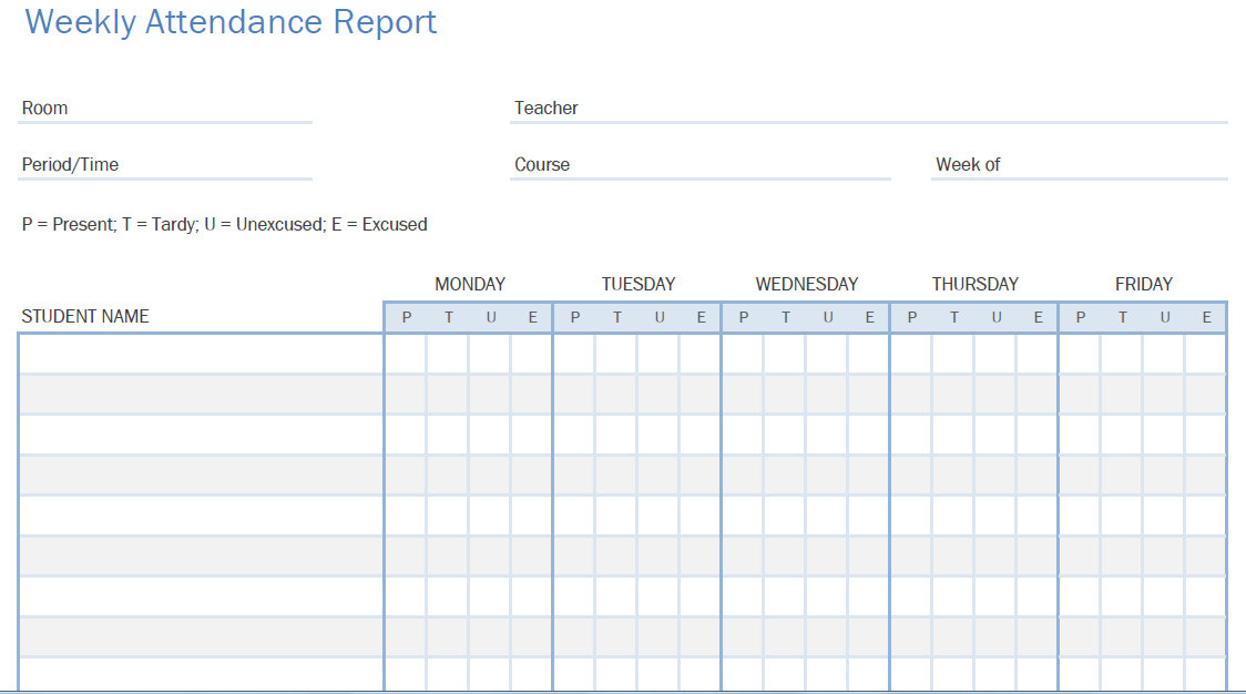 printable pdf student attendance calendars