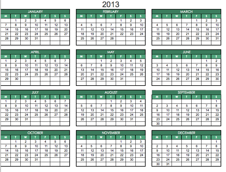 Excel Calendar Template  excel templates  excel business templates