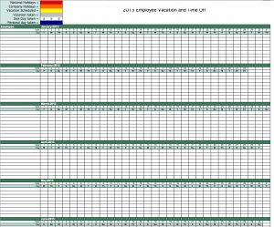 2013 employee vacation tracking calendar for excel