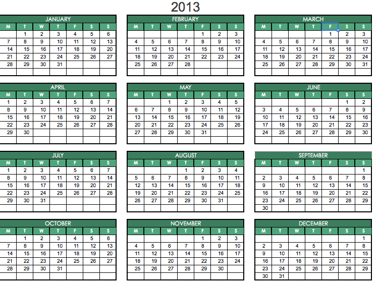 calendar events excel 2013 free download