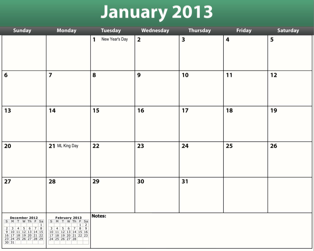 Printable Calendar 2013 Pdf images