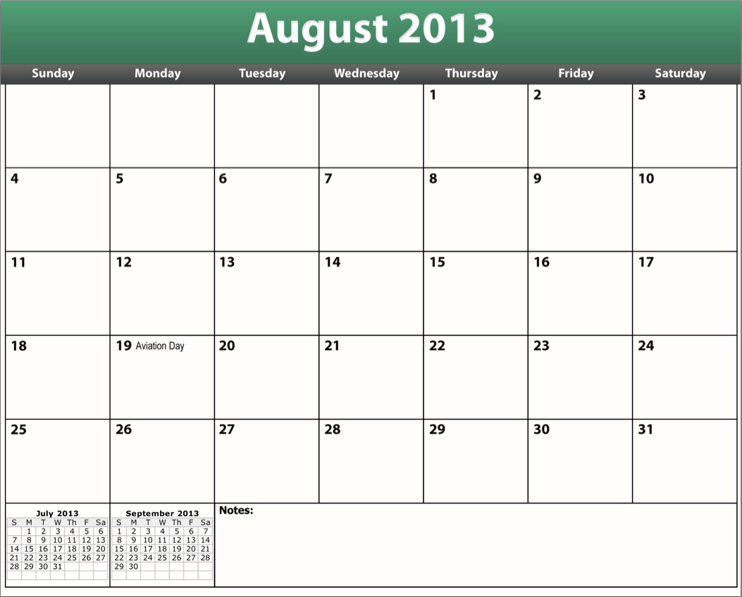 Printable August Calendar Pdf