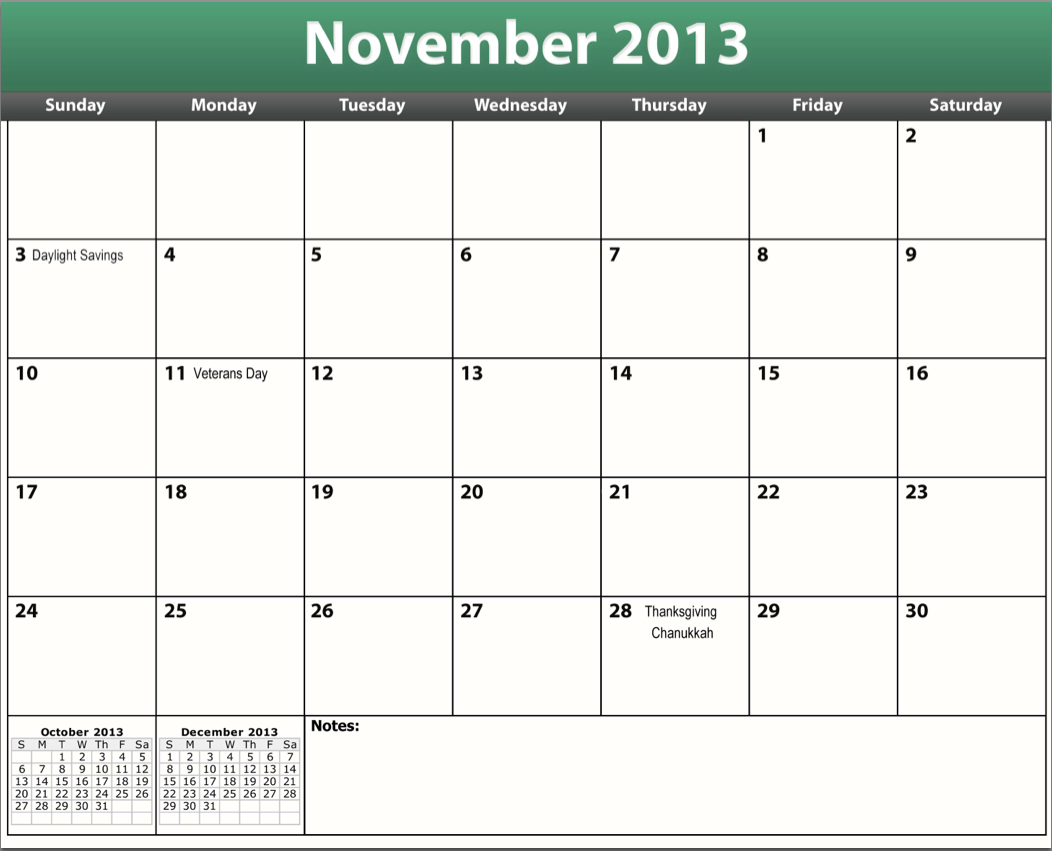 November, 2013