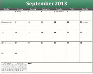 great printable pdf september 2013 calendar