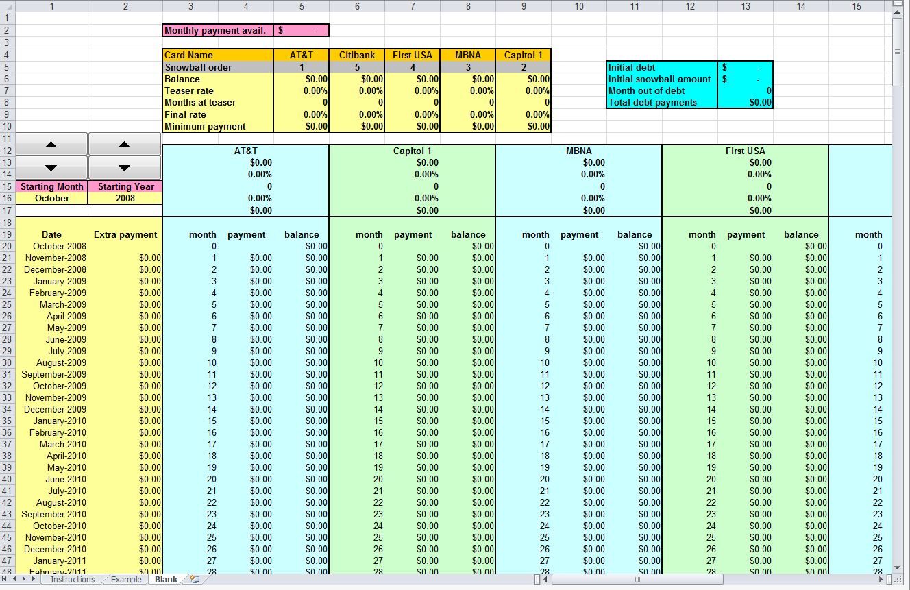 Credit Card Payoff Calculator  Credit Card Payoff Template Within Credit Card Interest Calculator Excel Template