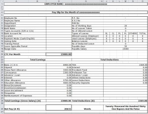 salary slip format