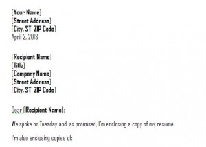 screenshot of the cover letter template word sheet