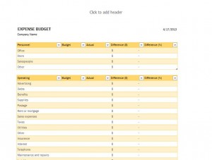 monthly expenses budget template