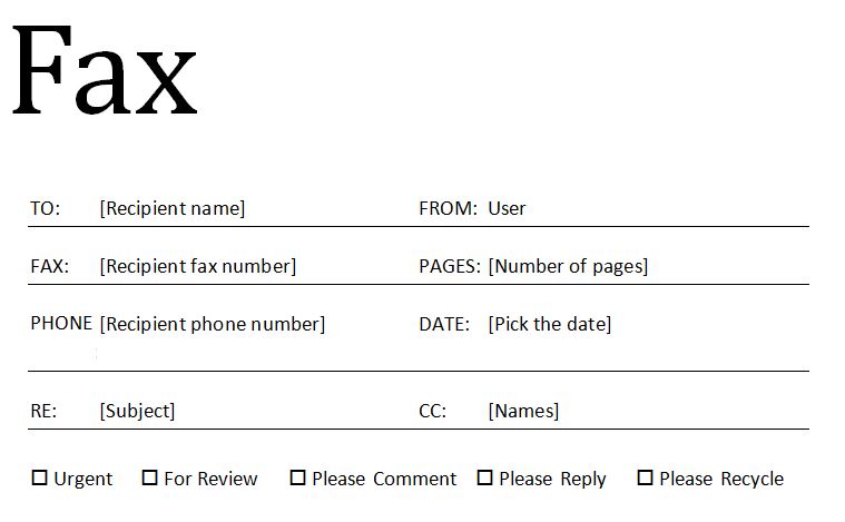 Fax Template Microsoft Word from myexceltemplates.com