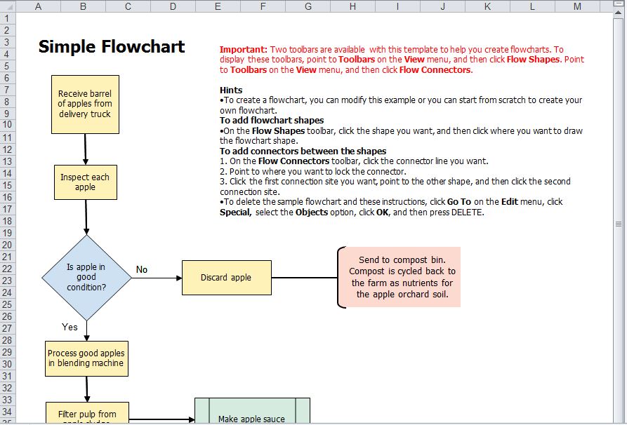 Flow Chart Format In Excel