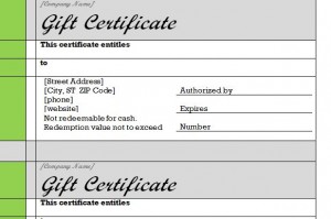The Gift Certificate Template Word document