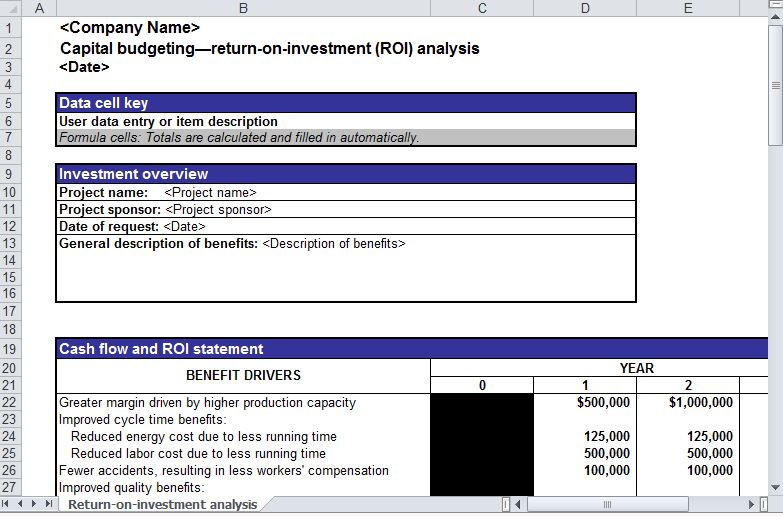 roi template excel free